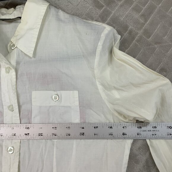 Armani Exchange Womens S Button Up Shirt White Graphic Logo Long Sleeve Artist - Picture 8 of 16